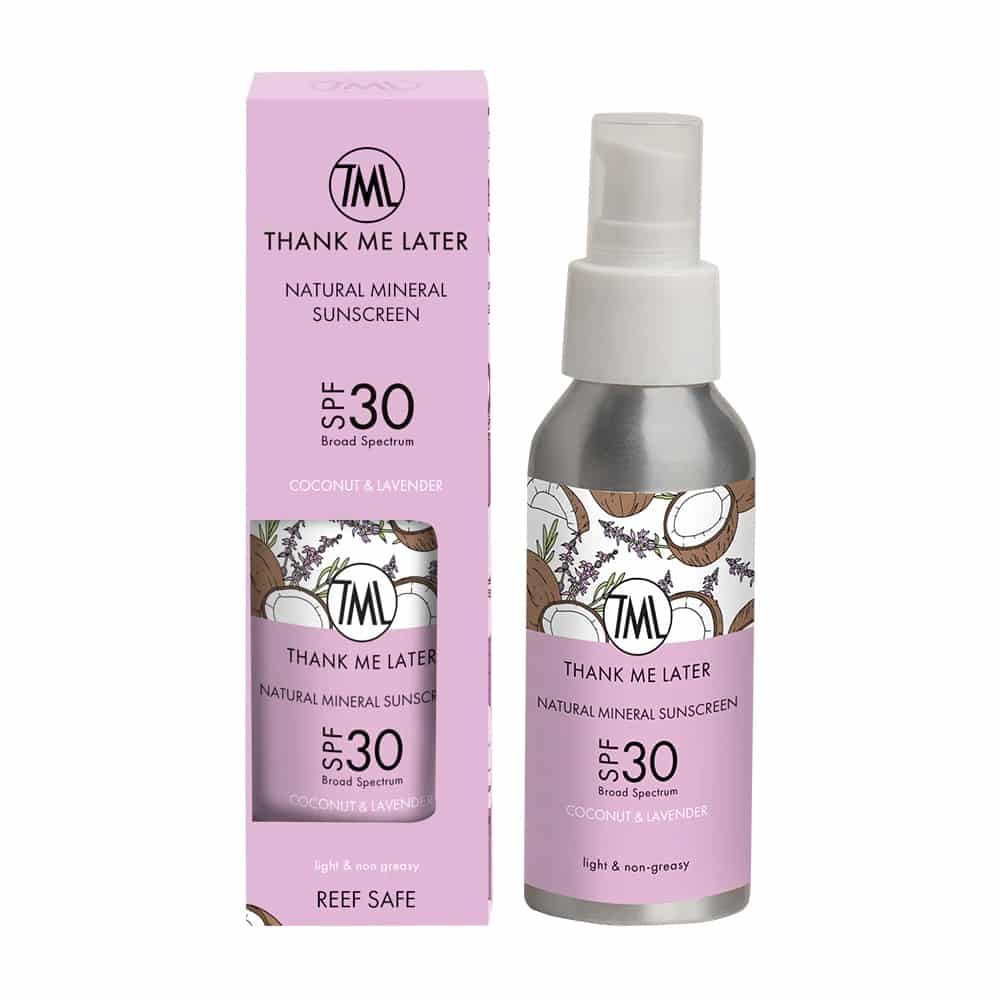 Thank Me Later Mineral Coconut Lavender Sun Lotion SPF30