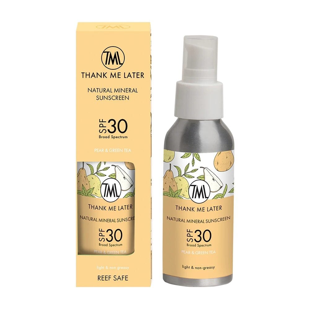Thank Me Later Mineral Sunscreen Opalovací mléko s hruškovým zeleným čajem