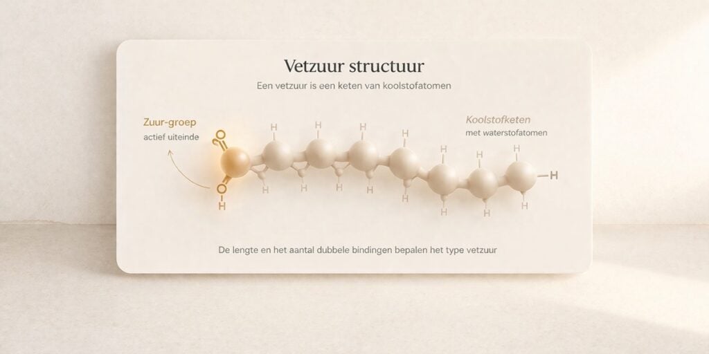 wat zijn vetzuren uitleg structuur met koolstofketen en zuur groep